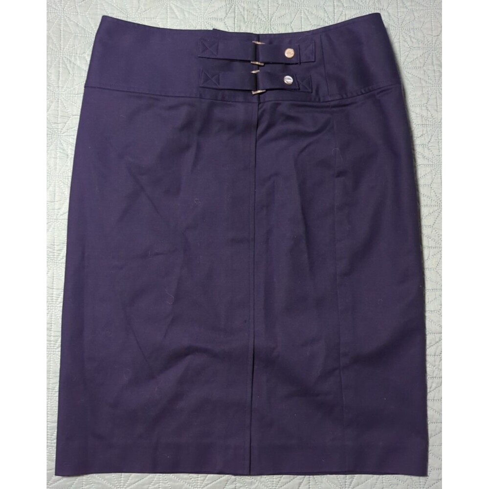 Lauren Ralph Lauren Women’s Pencil Skirt Sz 6 Navy Business Career Buckle Accent